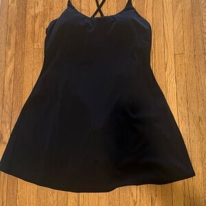 Black Sleeveless Dress with Cross Back